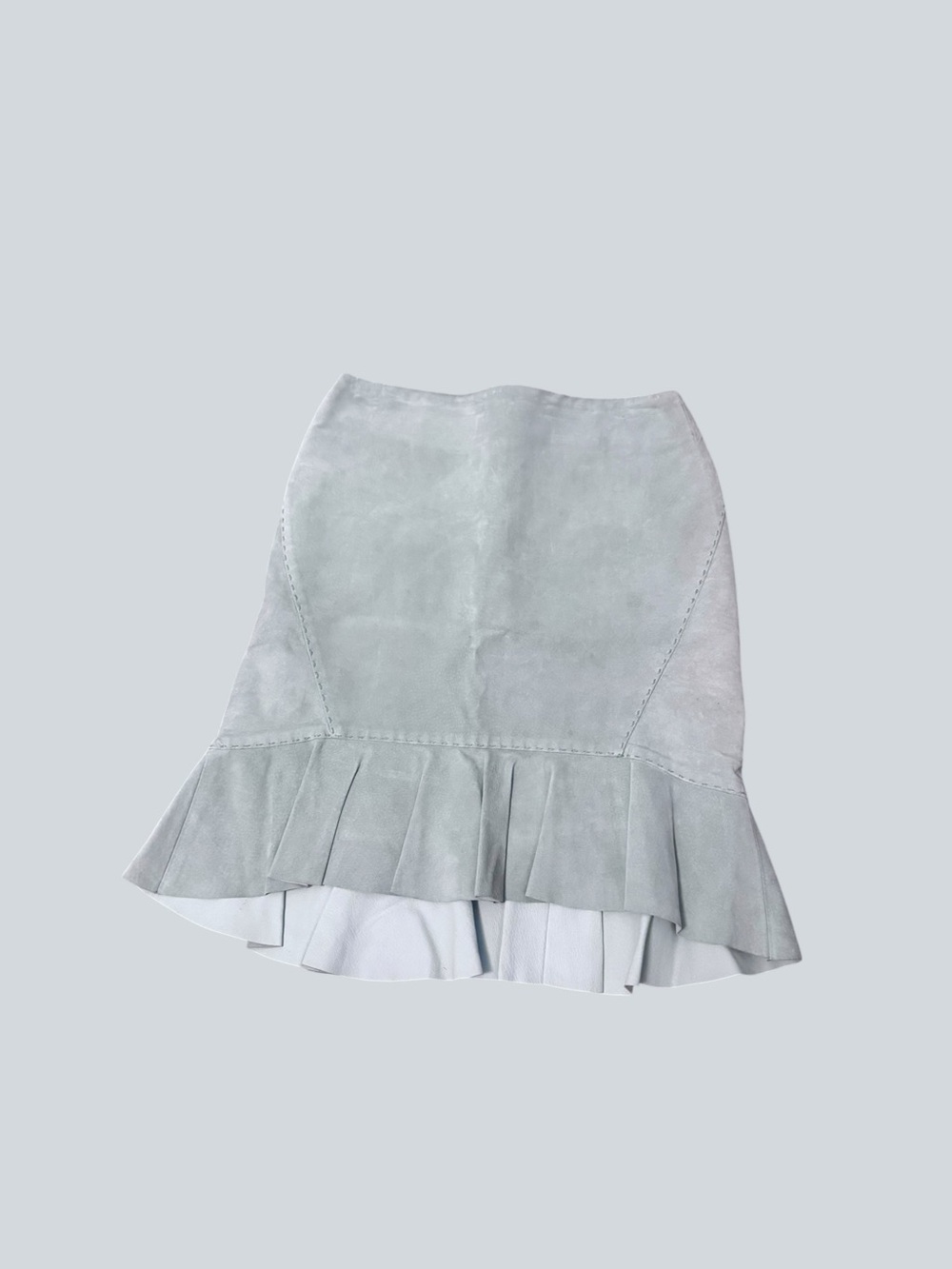 Light Blue Suede Skirt